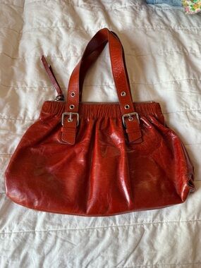 Y2K/ 90s Orange Auburn Kenneth Cole Leather Handbag